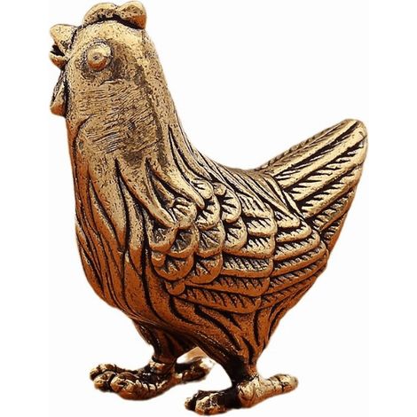 Statuette Coq - Sculpture Métallique en Cuivre - Décoration Intérieure et Extérieure pour Bureau Jardin Maison - Unité (1/5)