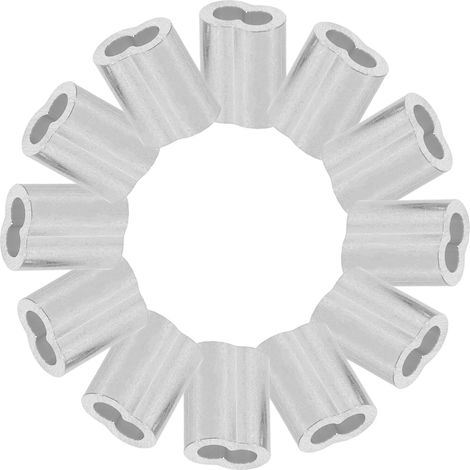 200 Stück Aluminium Doppelloch Kabelklemmen aus Aluminiumlegierung Witterungsbeständige Drahtseilklemmen mit Mehrpunktlastverstärkung für Industrie und Außenbereich (1/5)