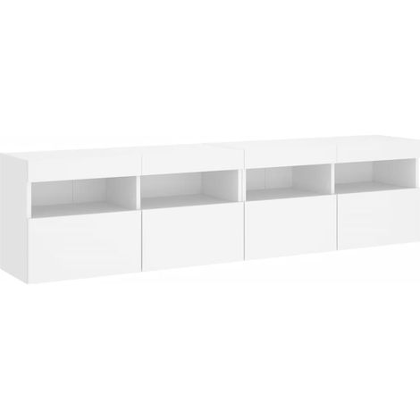 Mobili porta TV da parete scaffale multimediale credenza porta TV sala da pranzo soggiorno camera da letto con luci LED 2 pezzi 80 x 30 x 40 cm bianco 020029115