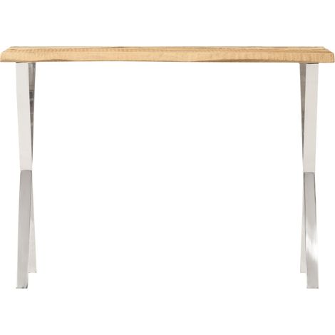 Table console,Table d'appoint,Bout de canapé à live edge 105x33x76 cm bois de manguier massif CFW76581 (1/5)
