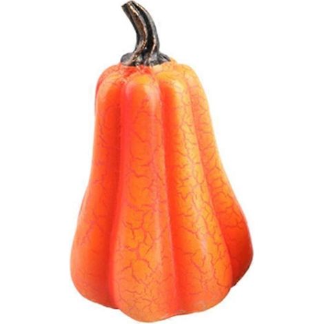 Petite citrouille artificielle réaliste pour Halloween avec lumière LED chaude, mini statue en résine, lampe, décoration 3D pour fête - Citrouille allongée (1/5)