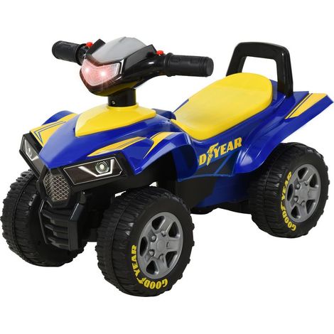 Porteur Enfants Quad 18-36 Mois dim. 60L x 31l x 42H cm Effets Lumineux et sonore Bleu Jaune (1/5)