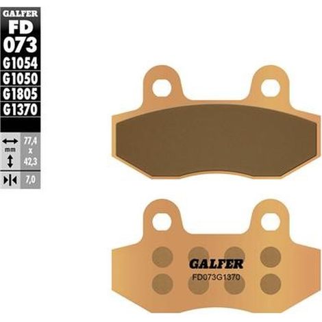 PASTILLAS DE FRENO GALFER KH086 DE METAL SINTERIZADO (DORADO) PARA USO EN CALLE