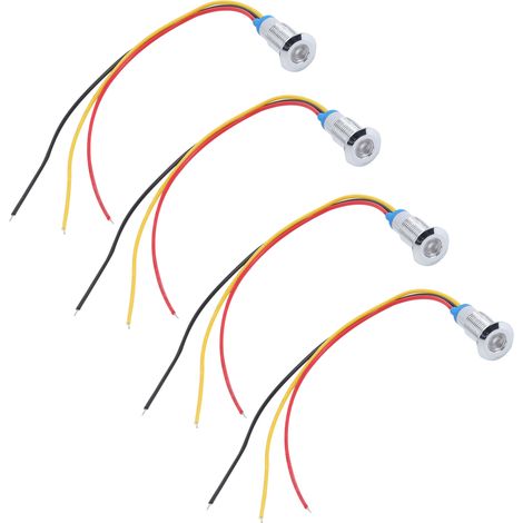 Four sets sold together, 220V, 8mm waterproof metal dual-color LED indicator lights (red and yellow). (1/5)