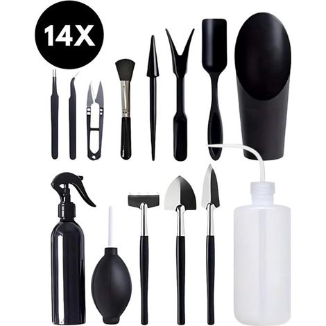 Kit de démarrage bonsaï - 13 pièces - Outils d'entretien bonsaï - Outils de jardinage - Kit de taille et de soin des arbres - Ensemble en métal (1/5)
