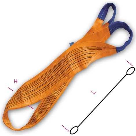 Fascia di sollevamento arancio 10 t robur 8161 - 5,0 m