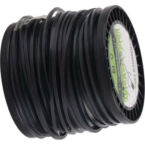 Fil de débroussailleuse, 3,3 mm en nylon noir à faible bruit pour débroussailleuse à haute efficacité de coupe Bobine de rechange compatible avec la plupart des tondeuses à gazon pour(50 meters) (1/4)
