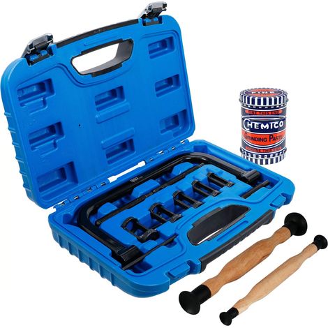 Oc-Pro – Lot de 12 outils de leve soupapes – Pâte à roder 110g – 2 rodoirs de soupapes – Embouts Ø 16 à 30 mm – Pour moteur BGS