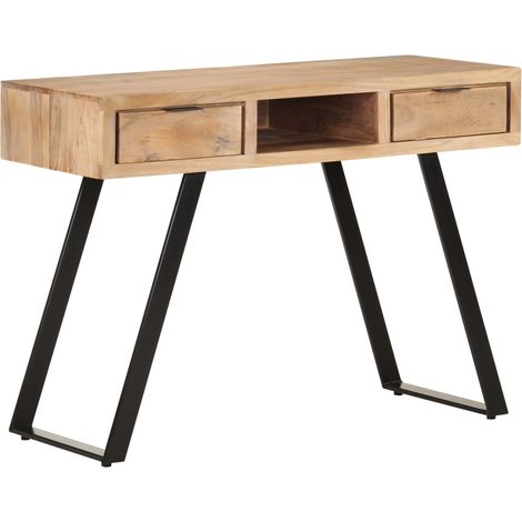 Schreibtisch 107x45x79 cm Massivholz Akazie Lebendige Kanten