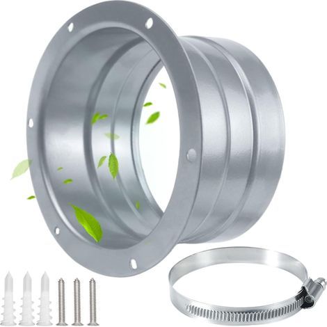 Bride de Raccordement Bride en Métal Bride de Fixation Murale Ø100 mm Bride de Connecteur de Conduit Bride de Tuyau d'Aération avec des Pinces et des Vis pour Tuyau de Ventilation