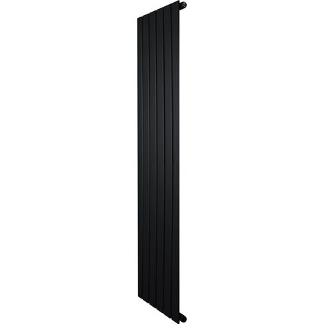Flat Single Column Radiator - 1600 x 420mm - Black (1/5)