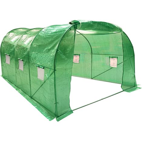 3m x 3m Polytunnel Greenhouse Roll Up Windows Wolf Poly Tunnel (1/3)