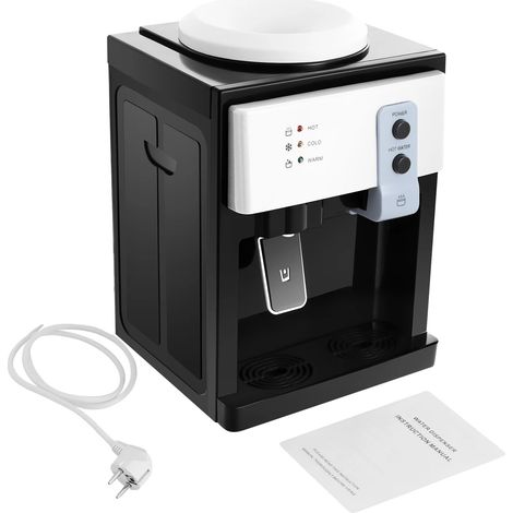 Dispensador de agua independiente, con opciones de agua fría y caliente, color negro. (1/2)