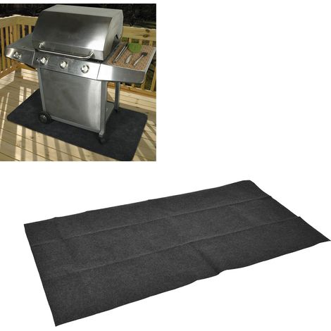 Tapis de sol ignifuge pour barbecue, 71.7x35.8 pouces, idéal pour camping et randonnée, protection contre les taches d'huile.