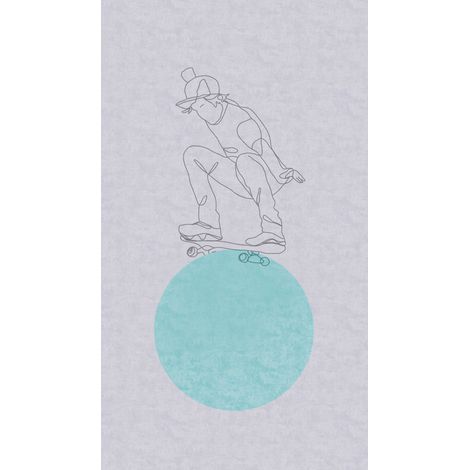 Papier peint intissé Graffiti Bleu, Gris - 8,80 x 0,53 m (1/3)