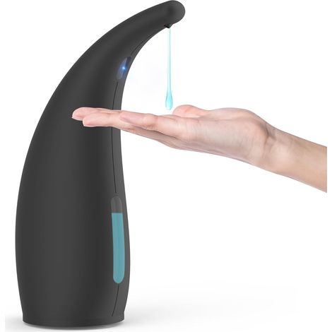 Dispensador automático de jabón, 4 niveles ajustables, con sensor de movimiento infrarrojo, negro. (1/5)