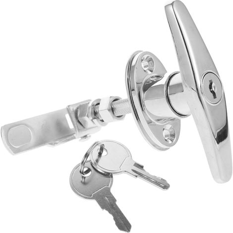 Serrure pour vitrine avec clé, ensemble en alliage de zinc argenté (1/5)