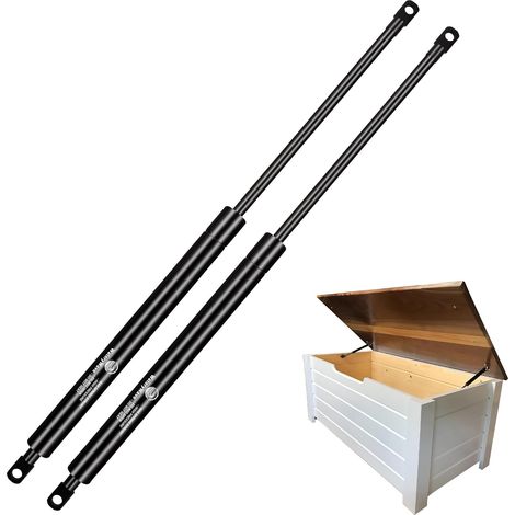 385MM 400N Verin a Gaz avec Têtes d'œillets de 8mm Verin Hydraulique de Coffre Noir Verin de Coffre pour Porte de Sous-Sol Meuble TV Extérieur Camion Auvent Cabinet(385MM-400N) (1/5)