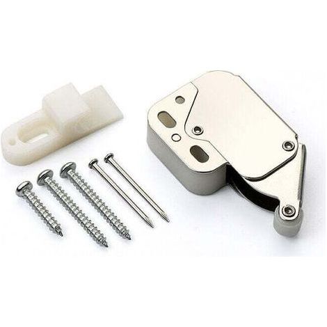 Push Latch Cabinets Push Lock with Cross Doors Kitchen Door Stopper, Drawer, Quiet Close, Magnetic, Push to Open, Tactile Damper, OUYLAF (1/4)