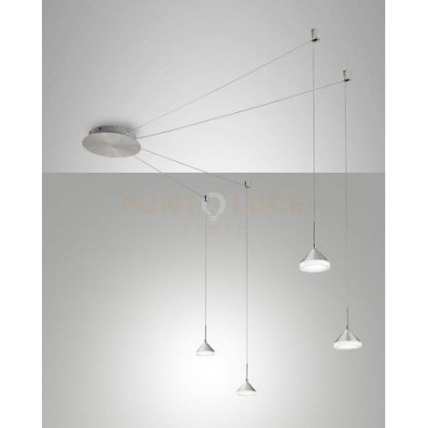 ISABELLA SOSPENSIONE 4 LUCI ALLUMINIO SPOSTABILE A LED 3000K - 32W - 3020 lm DIMMERABILE C/ACC.