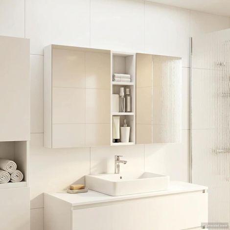 Juego de Muebles de Baño con estante 3 pcs 100 x 10,5 x 60,5 cm