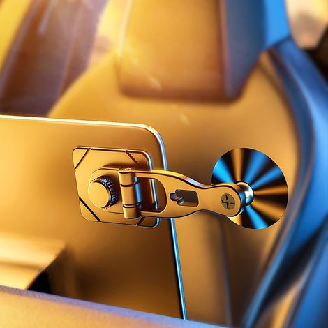 (Exklusiv in Südostasien erhältlich) Magnetische Auto-Handyhalterung, faltbare Mittelkonsolenhalterung aus Aluminium mit schwebendem Bildschirm, leistungsstarke magnetische Navigationshalterung (Unver (1/2)