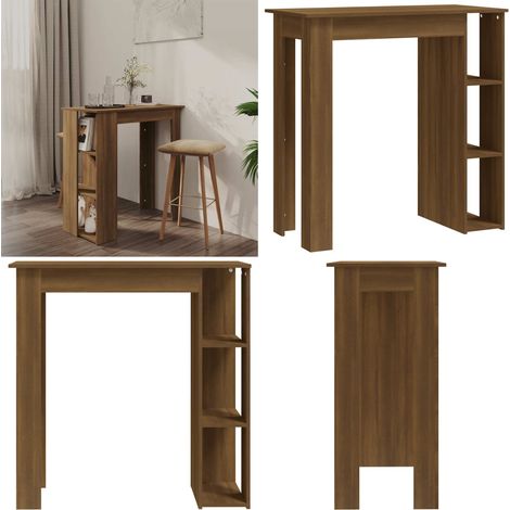 Bartisch mit Regal Braun Eiche 102x50x103,5 cm Holzwerkstoff - Esstisch - Bartisch - Bistrotisch - Stehtisch - Kücheninsel - Home & Living (1/5)