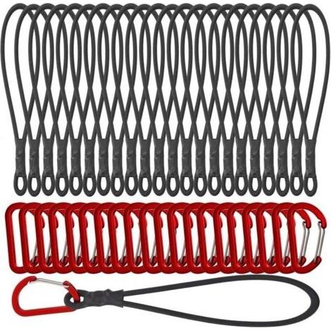20 piècesTendeurs Elastique avec Mousqueton 20cm, Tendeur Elastique, Corde Elastique,Crochet de Tension en Caoutchouc Tendeurs Elastique avec Crochets pour Camping,Bâches,Tente (1/5)