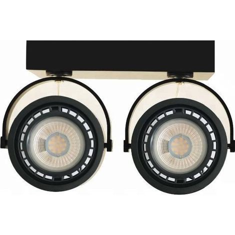 Spot double LED en surface AR111 GU10 tête réglable 60W IP20 aluminium
