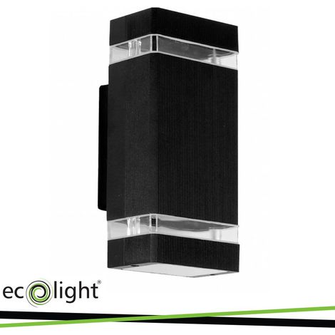 APPARECCHIO PER FACCIATE IN PLASTICA 2XGU10 IP44 NERO
