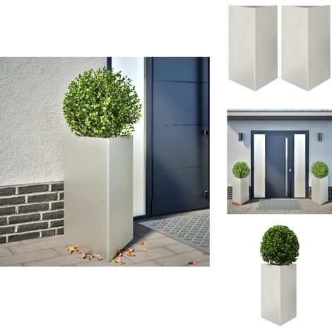 Jardinières 2 pcs triangulaire 50x43x75 cm acier inoxydable - Jardinière - Jardinières - Jardinière D'extérieur - Jardinière De Patio (1/5)