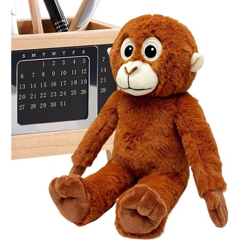 Singe en Peluche Peluche Réaliste aux Longues Mains Douce Peluche Animale Figurine de Bureau Pour Adultes Filles Garçons Salon Étagère Canapé Lit Bureau Voiture Journée des (1/5)
