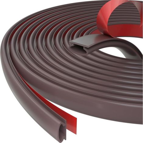 Joint Porte Fenêtre Isolant Froid et Phonique D-Profil,Joint De Porte D\'Entrée Caoutchouc Autocollant,Bande PVC Cadre Porte Voiture,Joint D\'étanchéIté Fenetre,Weather Stripping Door Seal(6M, D-Marro (1/5)