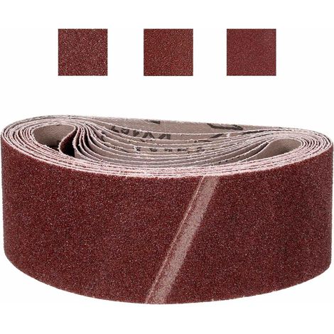 15 Pcs 100mm x 610mm Bande Abrasive 40/80/120 Grain Bandes (1/5)