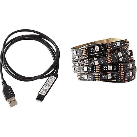 Bluetooth-Steuerung RGB-LED-Streifenlicht USB Autobeleuchtung TV-Rückseite 2 m (1/5)