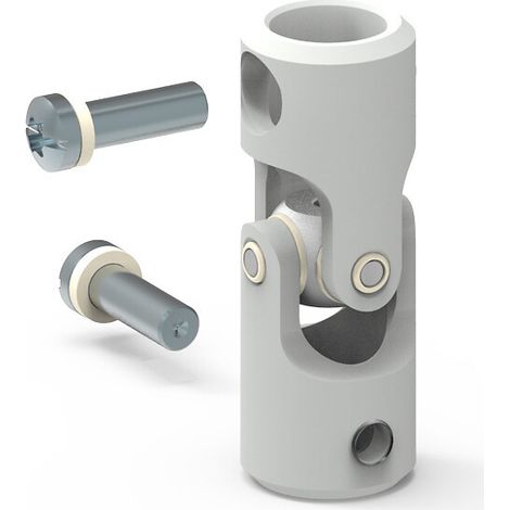 Slid'Up By Mantion – Genouillère Ø12 mm pour sortie de caisson et manivelle de volet roulant – Acier zingué passivé – Rotule alu anodisé – 1 unité