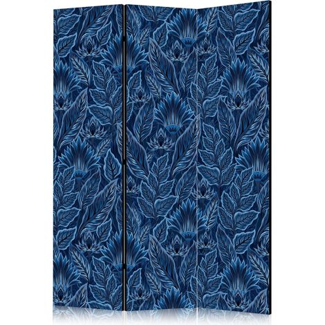 Paravent artgeist motifs botaniques bleu 135x172 cm