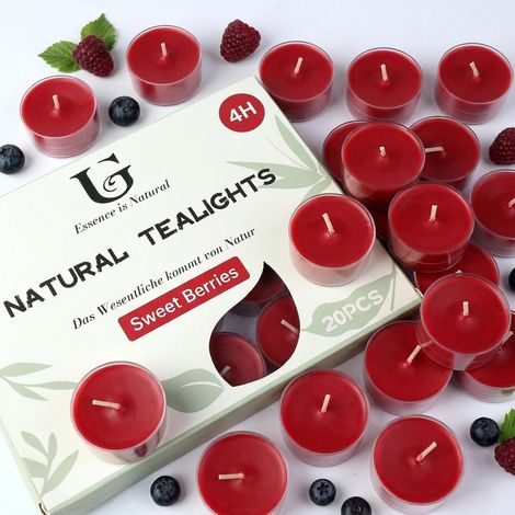 bougies chauffe-plats parfumées aux fruits des bois – durée de combustion 4 heures, bougies chauffe-plats parfumées longue durée pour la maison, détente, dîners romantiques et mariages (1/5)