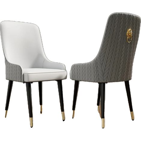 Sillas de comedor, diseño de lujo, asientos cómodos, gris 111-2 piezas (1/2)