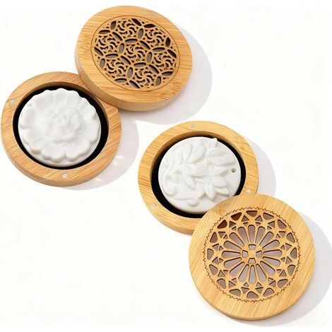 2 Pieces Essential Oil Diffuser with Aromatherapy Stones, Two Styles, for Bedroom, Office, Also Available as a Gift (1/5)
