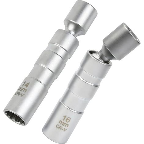Sollbry Douille Bougie 16mm/14mm, Cle a Bougie Magnétique, Joint Universel Magnétique Clé à Bougie Allumage pour Retirer Les Bougies D'allumage Automobiles, Clef a Bougie 14mm/16mmAec (1/5)