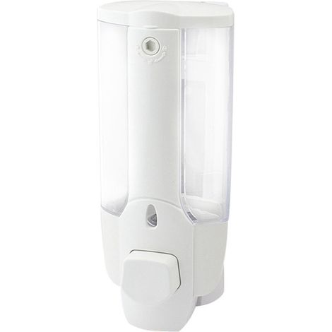 1 Distributeur de savon, ABS blanc ou bleu, 19 x 8 x 5 cm, pour salle de bain et cuisine, usage domestique et professionnel (1/5)
