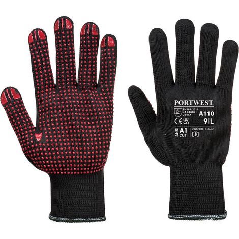 Gant Polka Picots PVC couleur : Noir taille XXS - PORTWEST