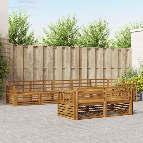 vidaXL Outdoor-Sofagarnitur 8 pcs Natur Massivholz Akazie (1/5)