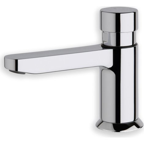 Cristina Ondyna – Robinet de lave-mains temporisé eau froide – Finition chromée – Hauteur 111 mm – Débit réglable pour économies d'eau - Q523051 (1/4)