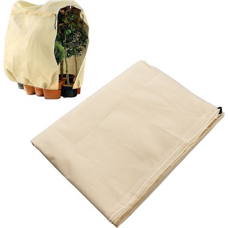 Housse de protection hivernale pour plantes d'extérieur, sac de protection contre le gel pour fleurs et plantes, beige, 80 x 100 cm (1/5)