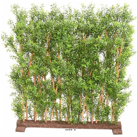 Haie d'eucalyptus artificiel sur socle pour extérieur H 110 cm L 105 cm - dimhaut: H 110 cm - couleur: Vert (1/3)