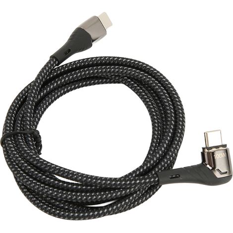 Câble magnétique USB-C, transmission de données 480 Mbps, charge rapide PD 100 W, rallonge USB-C vers USB-C de 1,5 m avec témoin lumineux LED. (1/5)