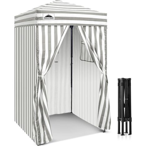 Flex Ultra Compact 1,2x1,2 m Canopy Pop-up, Abri Solaire, Cabine d'essayage, Cabane de confidentialité Portable pour Piscine, séances Photo Tendance ou Camping, Gris/Blanc (1/5)