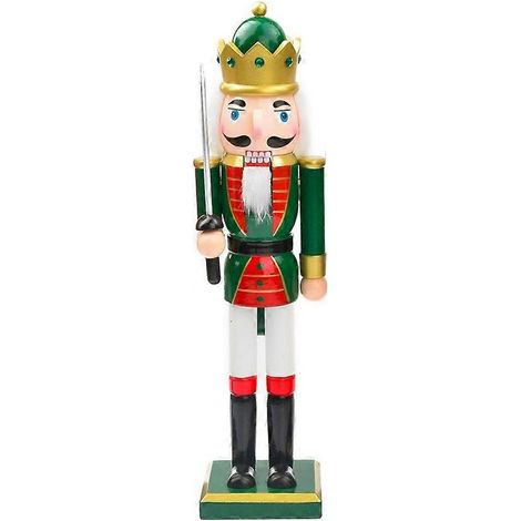 Casse-noisettes rouge et blanc, figurine de soldat en bois, jouet, décorations de Noël - 4 (1/5)